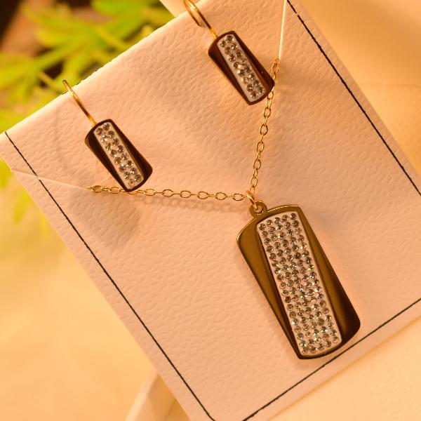 Luminous Design Crystal Stones Necklace Set for Girls/Women