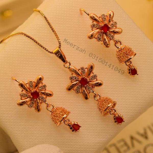 Fancy Design Gold Plated Necklace Set for Girls/Women