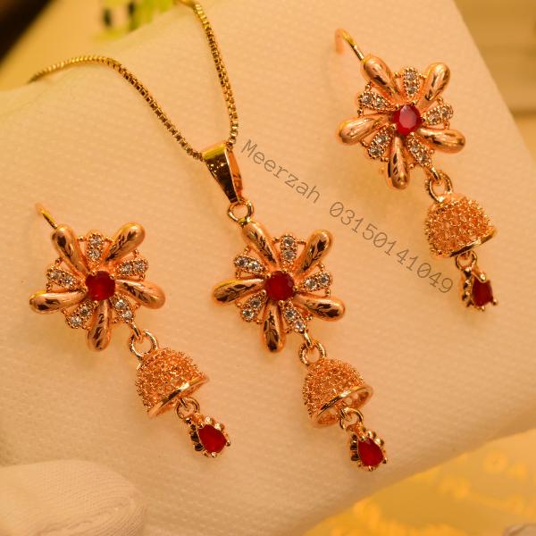 Fancy Design Gold Plated Necklace Set for Girls/Women