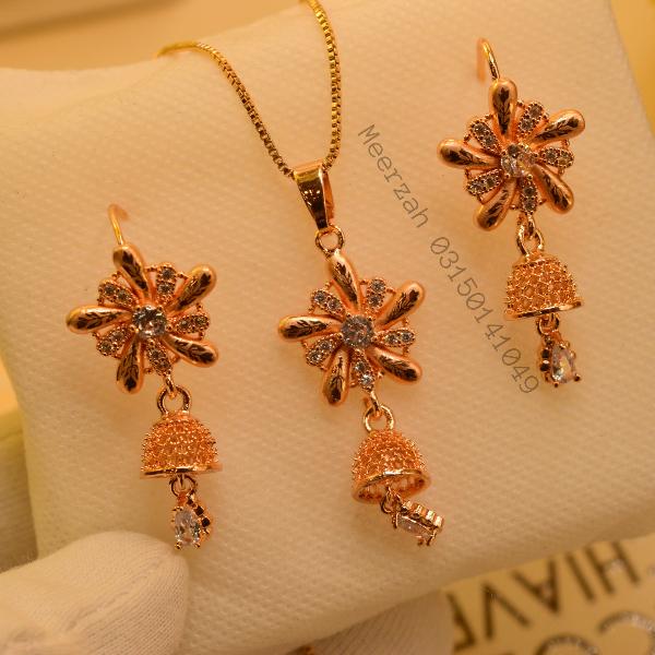 Fancy Design Gold Plated Necklace Set for Girls/Women
