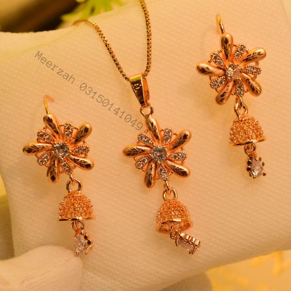 Fancy Design Gold Plated Necklace Set for Girls/Women