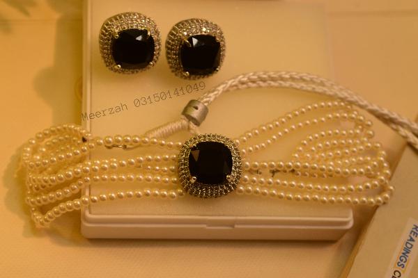 Glamorous Design Real Stones Pearls Necklace Set for Girls/Women