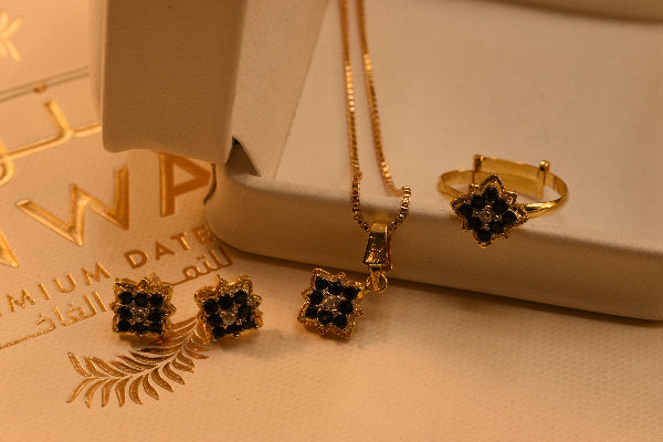 Luminous Design Crystal Stones Gold Plated Necklace Set for Girls/Women