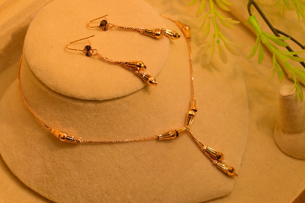 Gorgeous Unique Design 24K Gold Plated Necklace Set for Girls/Women