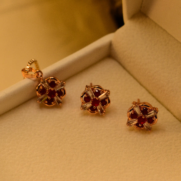 Gorgeous Design Gold Plated Crystal Stones Necklace Set for Girls/Women