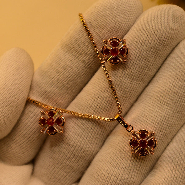 Gorgeous Design Gold Plated Crystal Stones Necklace Set for Girls/Women