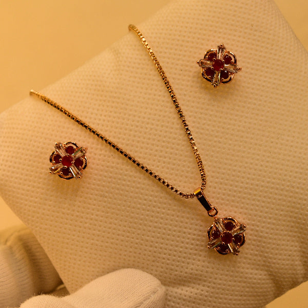 Gorgeous Design Gold Plated Crystal Stones Necklace Set for Girls/Women