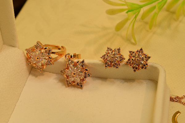 Glamorous Design Silver Plated Crystal Stones Necklace Set for Girls/Women