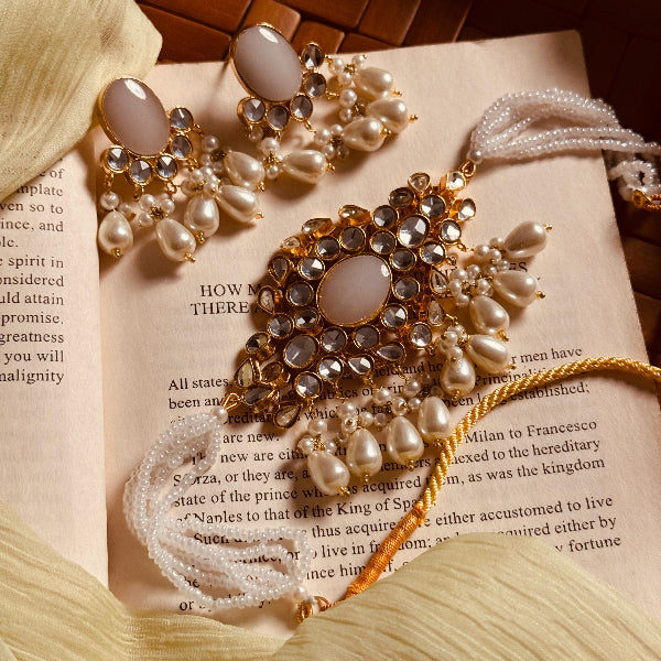 Fancy Design Gold Plated Real Stones Kundan Set for Girls/Women