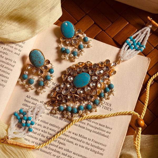 Fancy Design Gold Plated Real Stones Kundan Set for Girls/Women