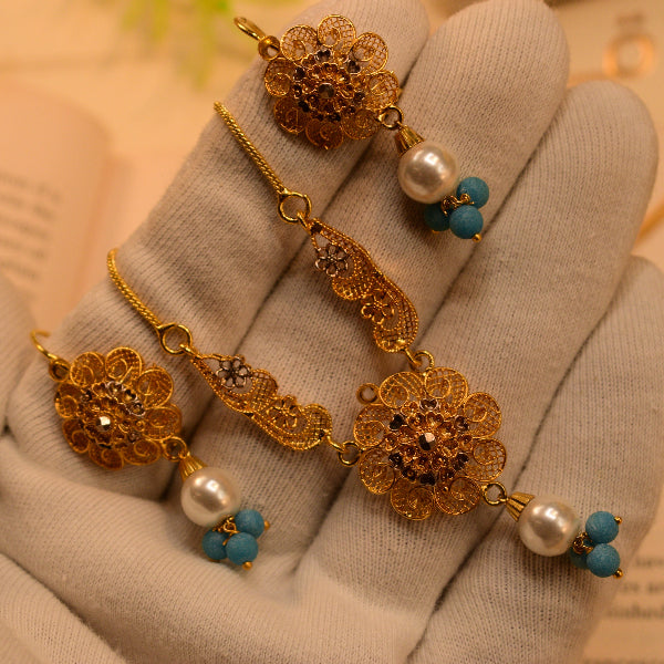 Elegant Unique Design 24K RP Gold Plated Necklace Set for Girls/Women
