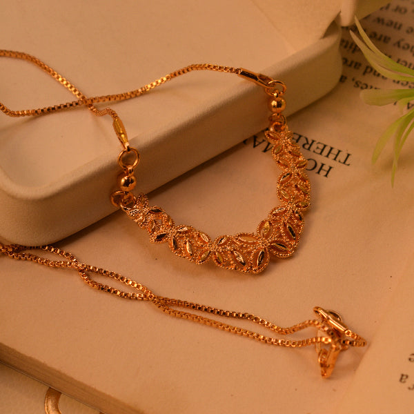 Luminous Unique Design Gold Plated Necklace for Girls/Women