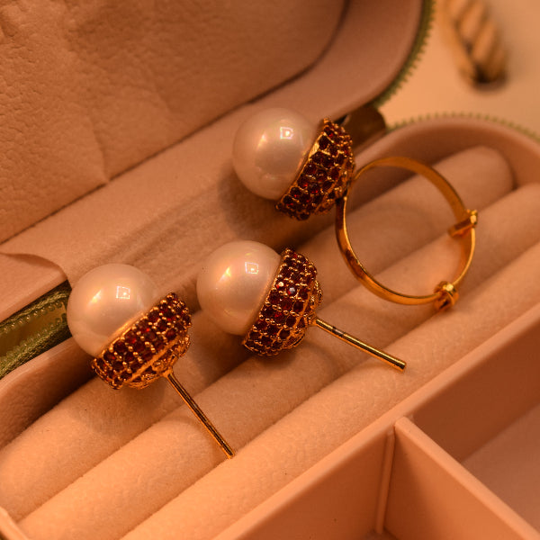 Charming Design Gold Plated Crystal Stones Earrings Set for Girls/Women