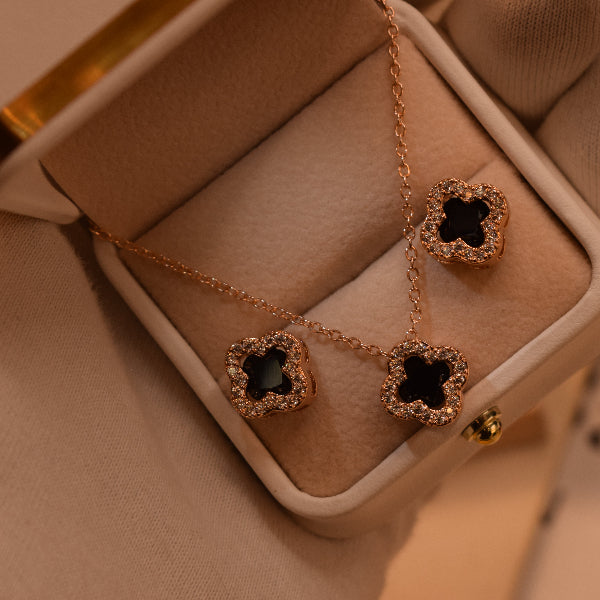 Elegant Design Gold Plated Crystal Stones Necklace Set for Girls/Women