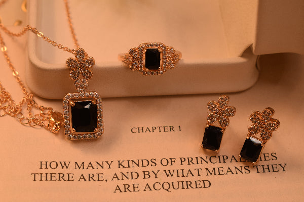 Beautiful Design Gold Plated Crystal Stones Necklace Set for Girls/Women