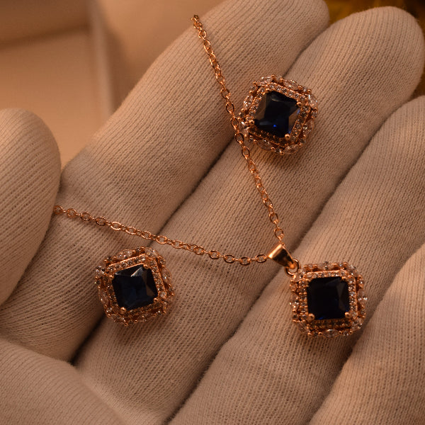 Charming Design Gold Plated Crystal Stones Necklace Set for Girls/Women