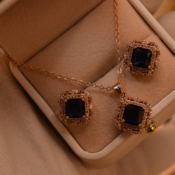 Charming Design Gold Plated Crystal Stones Necklace Set for Girls/Women