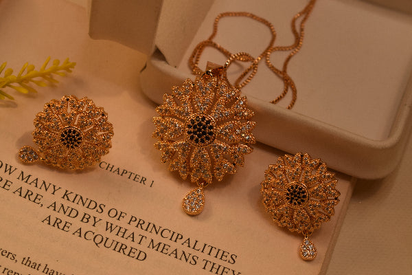 Glamorous Unique Design Crystal Stones Necklace Set for Girls/Women