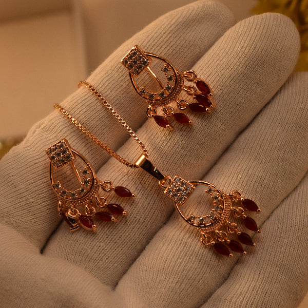 Charming Design Gold Plated Crystal Stones Necklace Set for Girls/Women