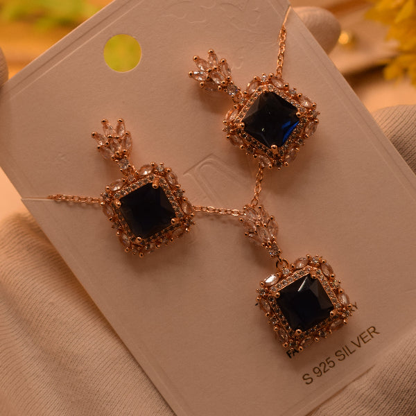 Stylish Design Gold Plated Crystal Stones Necklace Set for Girls/Women