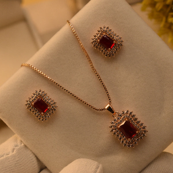 Beautiful Design Gold Plated Crystal Stones Necklace Set for Girls/Women