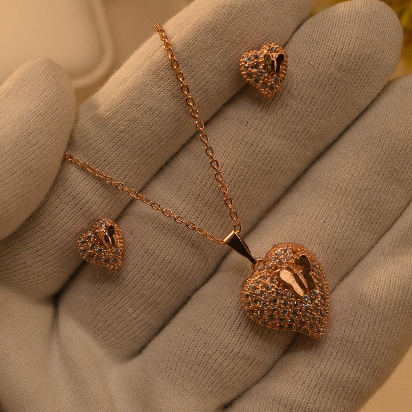 Charming Unique Design Gold Plated Crystal Stones Necklace Set for Girls/Women