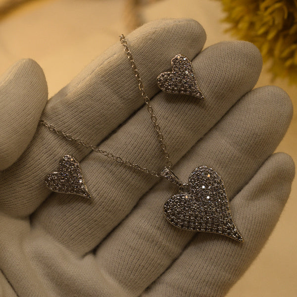 Fancy Unique Design Gold Plated Crystal Stones Necklace Set for Girls/Women