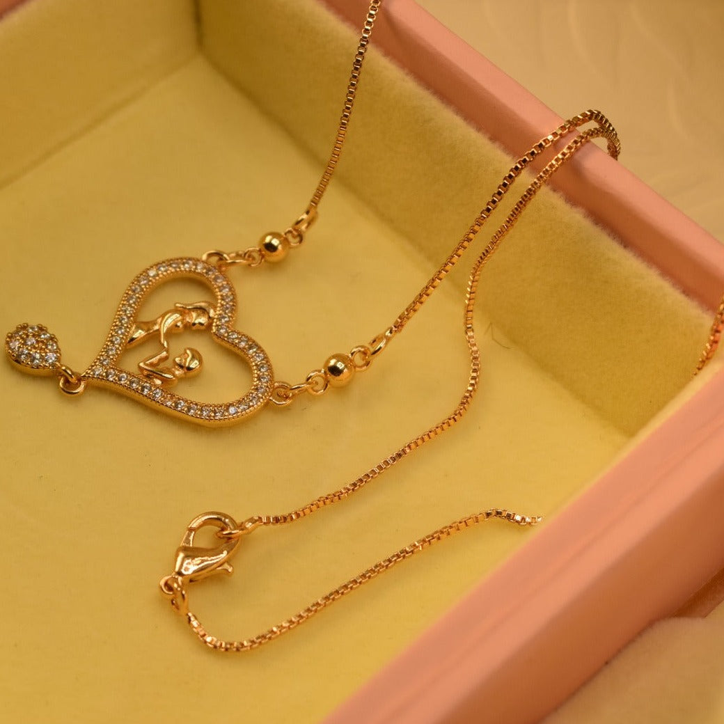 Fancy Design Golden Heart Pendant for Girls/Women