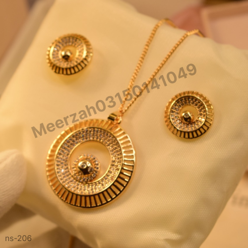 18k micro gold plated necklace set for Girls/Women