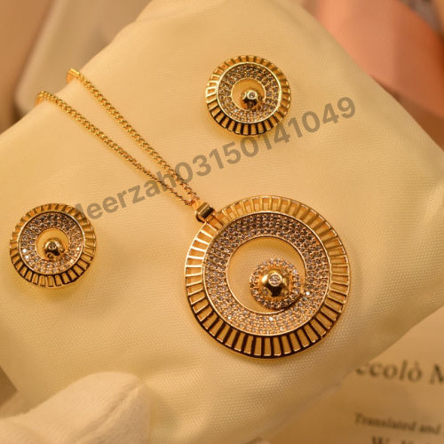 18k micro gold plated necklace set for Girls/Women