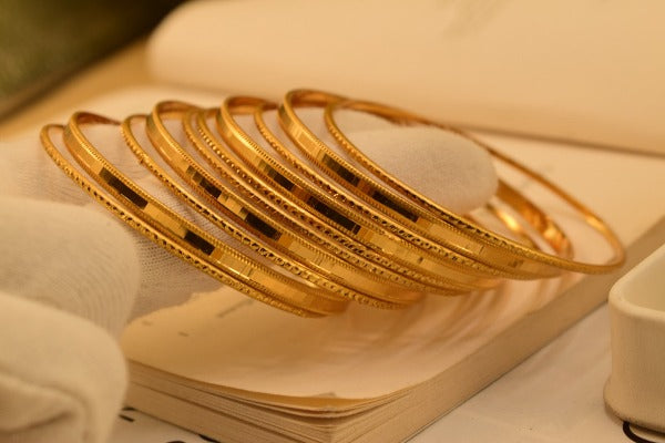 18k Gold Fancy Design Indian Gold Plated Bangles set for Girls/Women