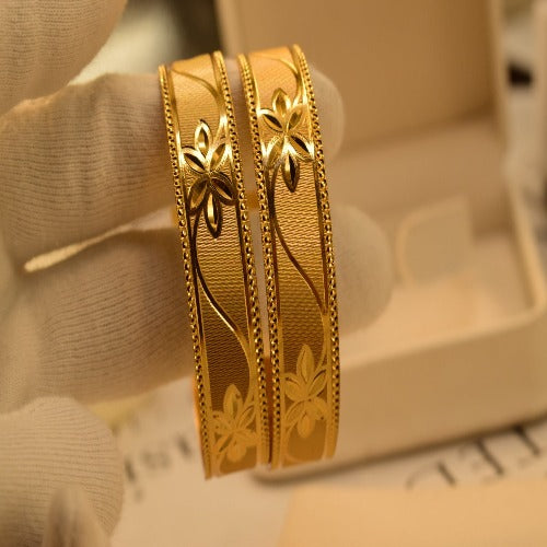 18k Gold Design Indian Gold Plated Bangles set for Girls/Women