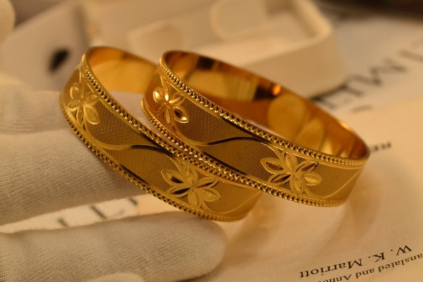 18k Gold Design Indian Gold Plated Bangles set for Girls/Women