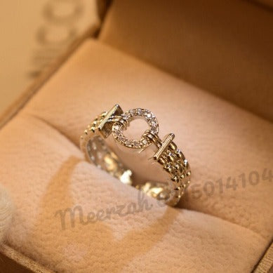 Elegant Design Silver Plated Crystal Ring for Girls/Women - Meerzah