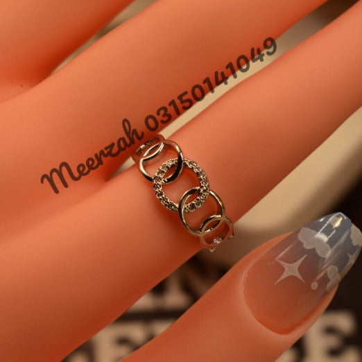 Beautiful Silver Adjustable Ring for Girls/Women