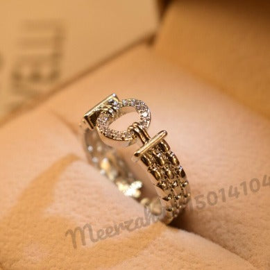 Elegant Design Silver Plated Crystal Ring for Girls/Women - Meerzah