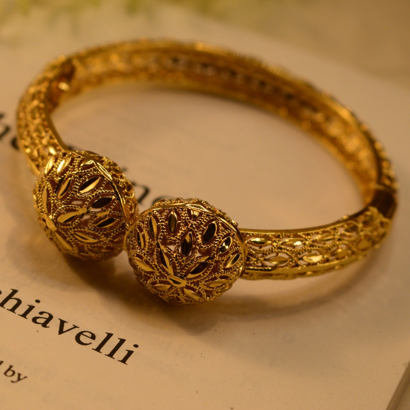 Dazzling Unique Design 24K Gold Plated Bangle for Girls/Women