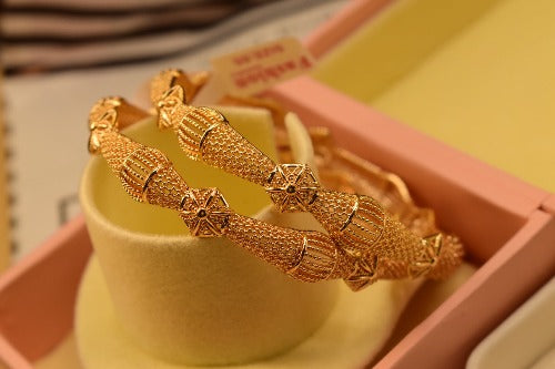 24K One Dip Indian Gold Plated Stylish Bangles Set for Girls/Women