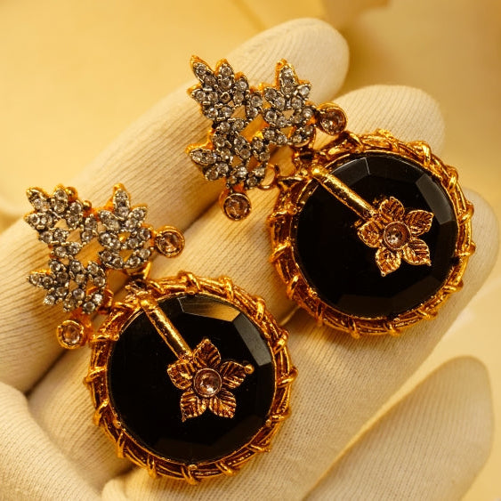 Gorgeous Design Gold Plated Crystal Stones Earrings For Girls/women