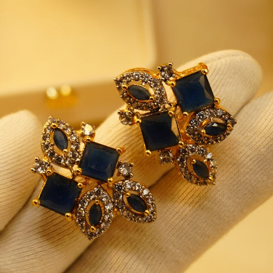 Fancy Design Gold Plated Crystal Stones Earrings For Girls/women