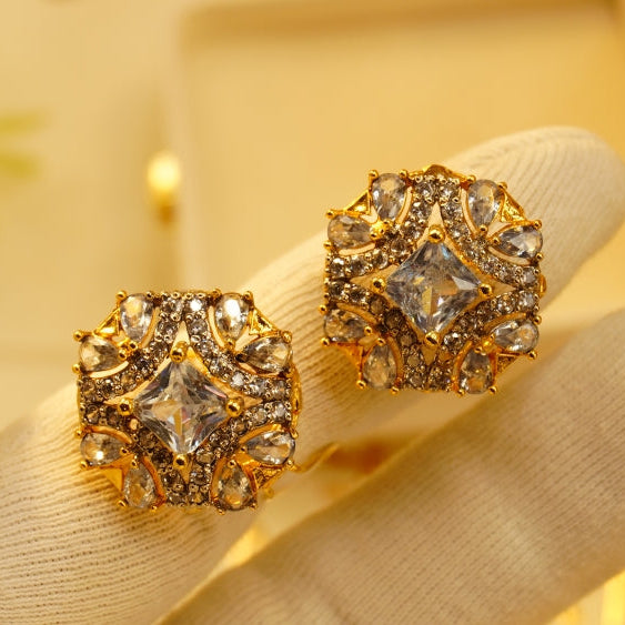 Charming Design Gold Plated Crystal Stones Earrings For Girls/women