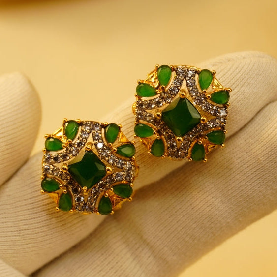Charming Design Gold Plated Crystal Stones Earrings For Girls/women
