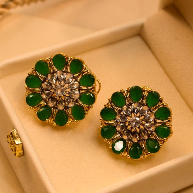 Luxury Design Gold Plated Crystal Stones Earrings For Girls/women