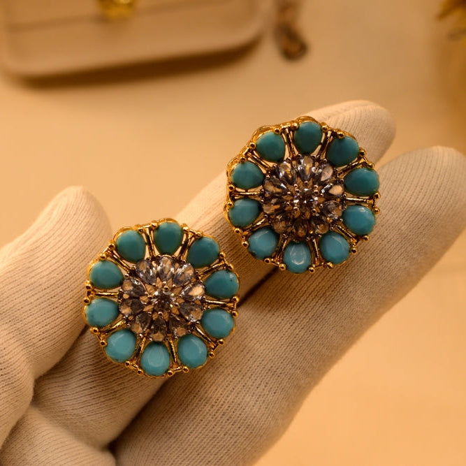 Luxury Design Gold Plated Crystal Stones Earrings For Girls/women