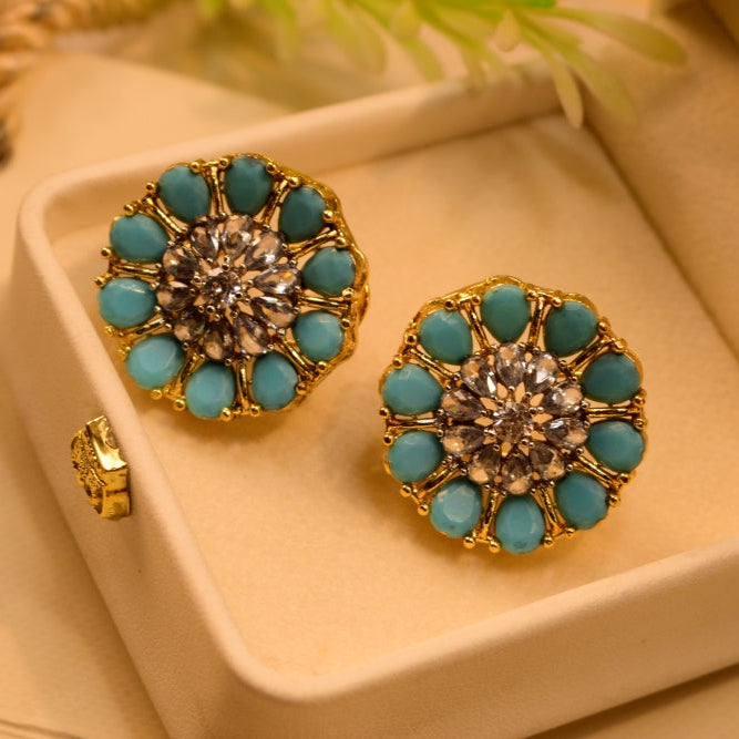Luxury Design Gold Plated Crystal Stones Earrings For Girls/women