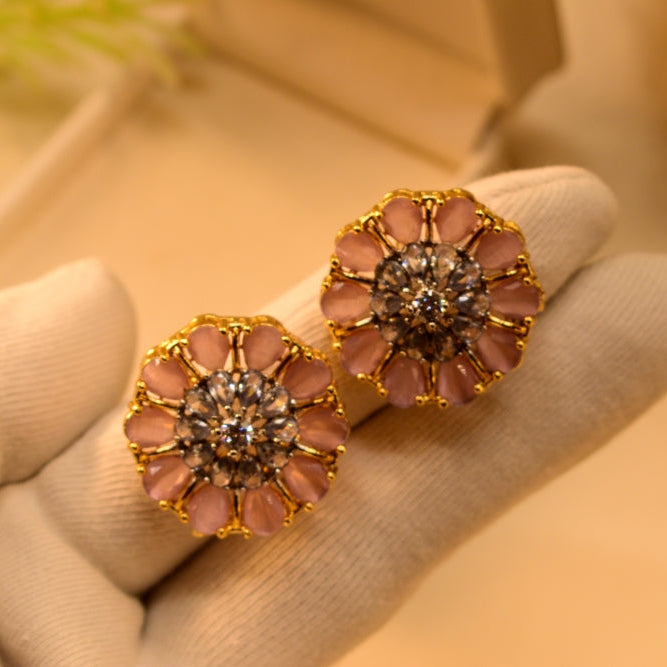 Luxury Design Gold Plated Crystal Stones Earrings For Girls/women