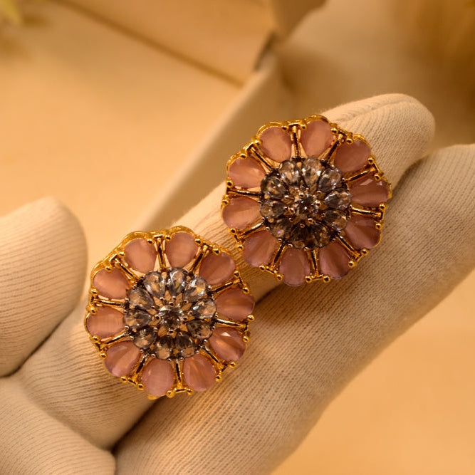 Luxury Design Gold Plated Crystal Stones Earrings For Girls/women