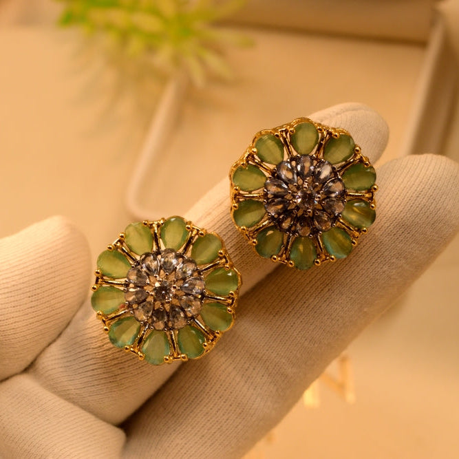 Luxury Design Gold Plated Crystal Stones Earrings For Girls/women