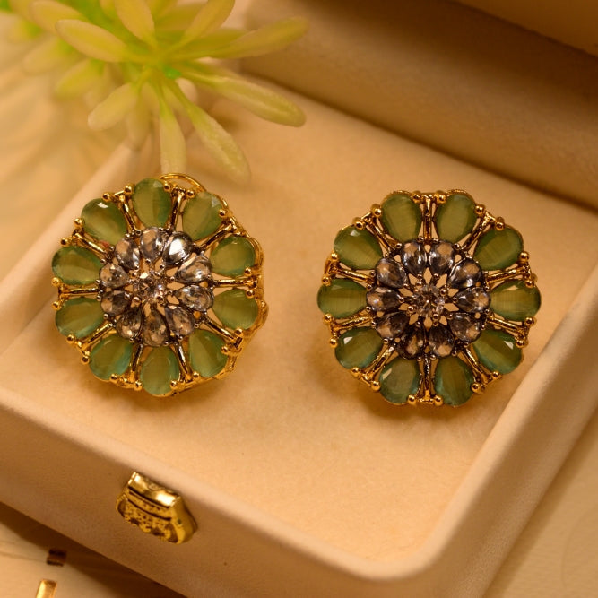 Luxury Design Gold Plated Crystal Stones Earrings For Girls/women