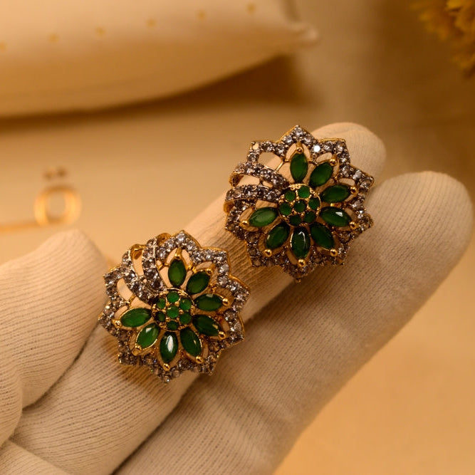 Glamorous Design Gold Plated Crystal Stones Earrings For Girls/women